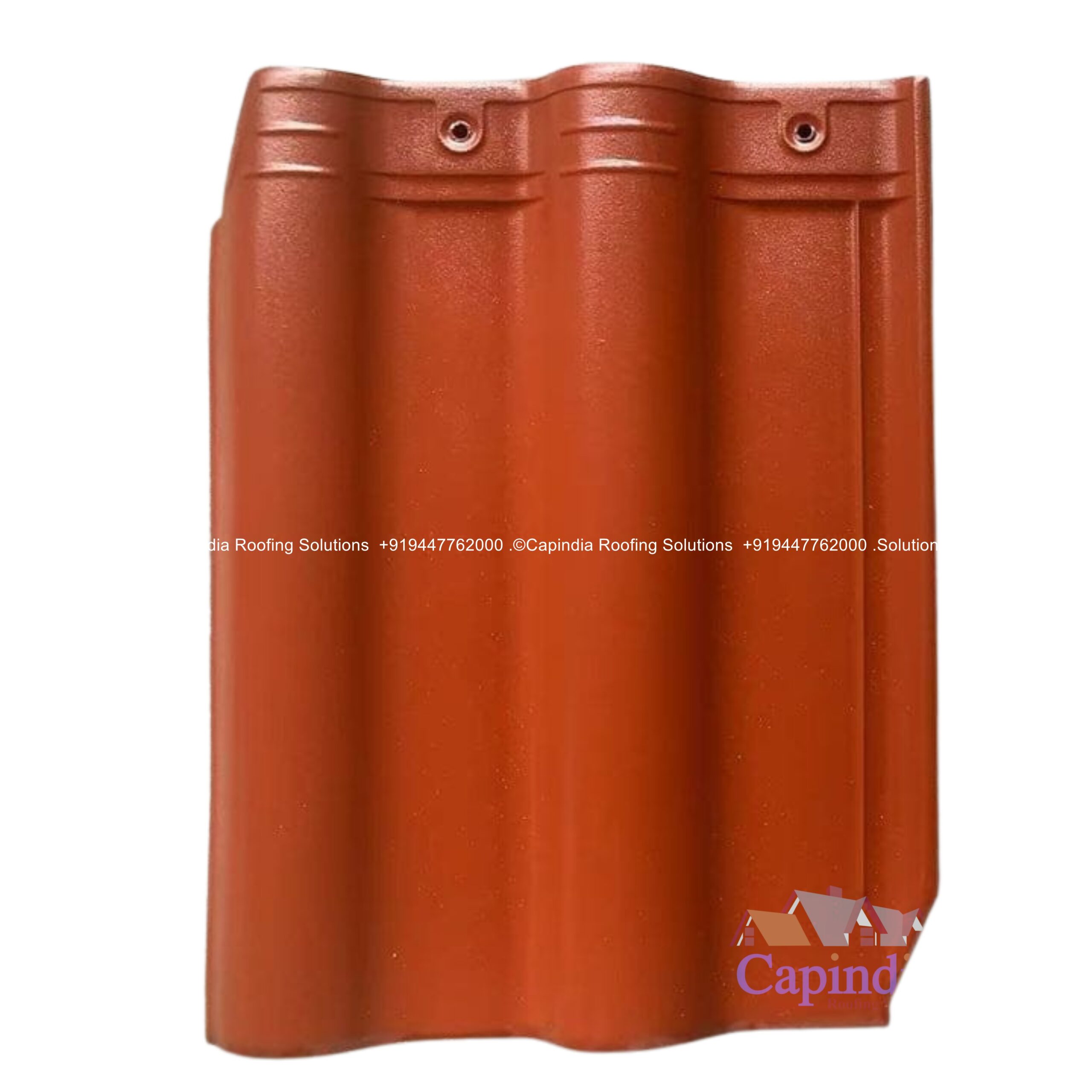 Elbano Series terracotta ceramic roof tiles with traditional Kerala-style shade, ideal for heritage-inspired roofs.