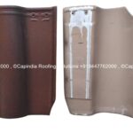 Roman Series Red Dot ceramic roof tiles by Capindia, featuring a rich traditional look with subtle red accents over a warm, antique finish for classic elegance.