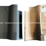 Roman Series Small Steel Grey Matt ceramic roof tiles by Capindia, featuring a soft, dark grey matte finish with a traditional curved Roman profile for a modern yet timeless look.