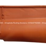 Roman Series Terracotta ceramic roof tiles by Capindia, showcasing a classic natural terracotta shade with a traditional curved profile for timeless roof aesthetics.